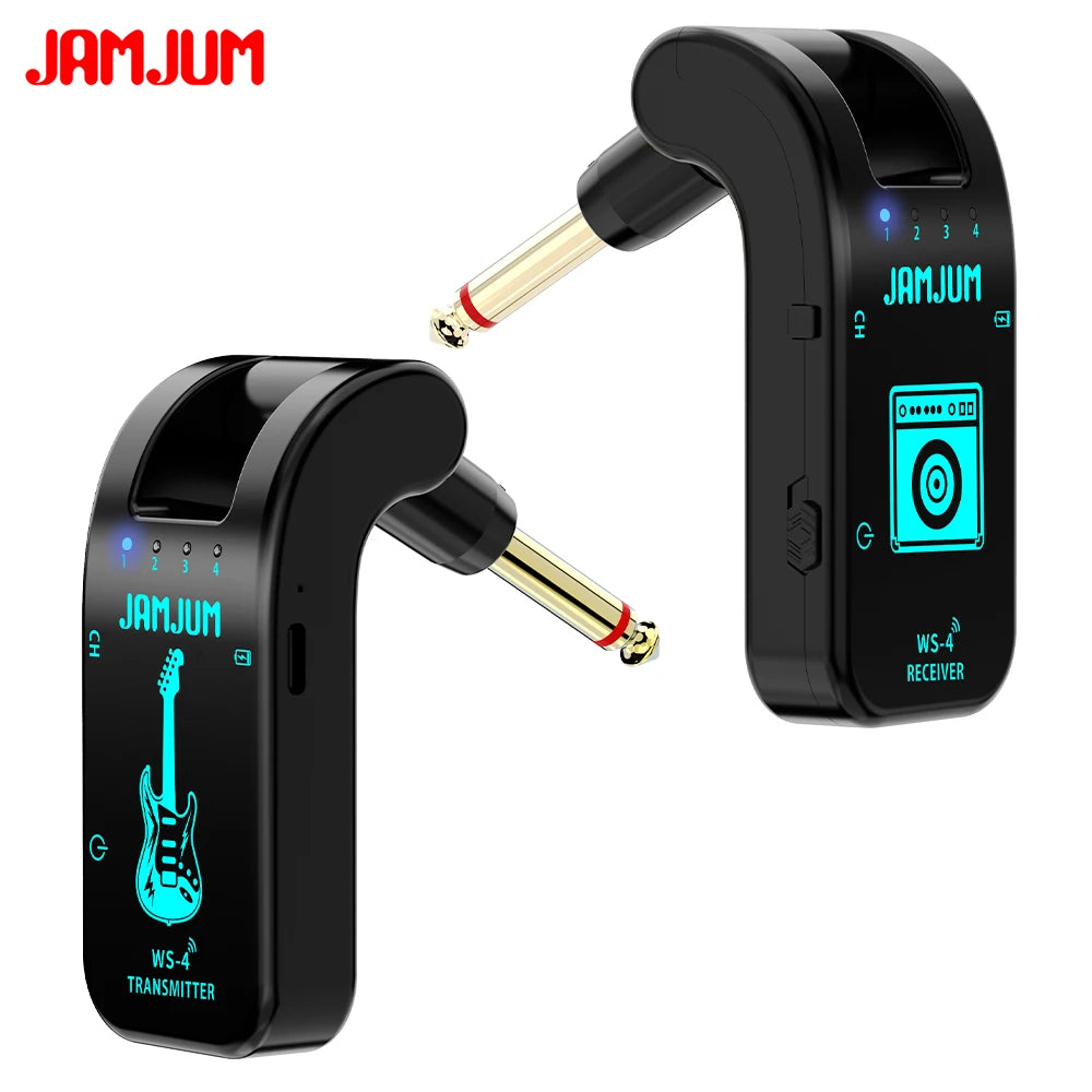 Sistema de guitarra inalámbrico 2.4G: transmisor y receptor negro para guitarra eléctrica, EWI, bajo