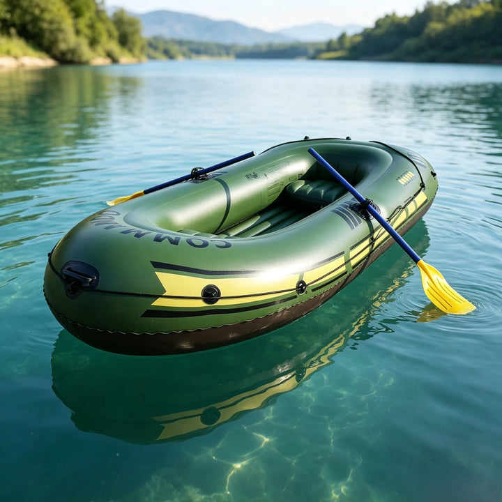 Kayak Inflable Reforzado para 2-3 Personas, Bote de Pesca para Exteriores, Resistente a la Abrasión y a los Arañazos, Estable y Seguro para Ríos y Lagos