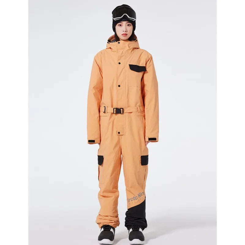 Mono de Esquí Profesional Impermeable para Hombre y Mujer, Mono de Esquí de una Pieza con Pegamento, комбинезон горнолыжный мужской