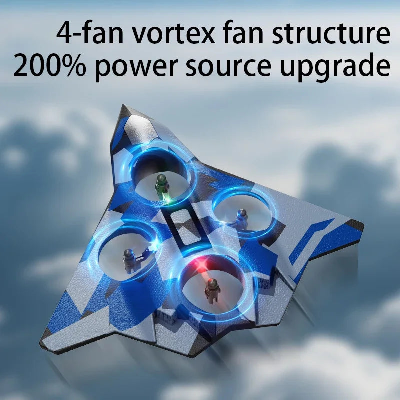 CZ36 2.4G 10CH RC EPP Avión de combate de espuma - 360 grados acrobacias, despegue con una sola tecla, luces LED - El mejor regalo de juguete para niños