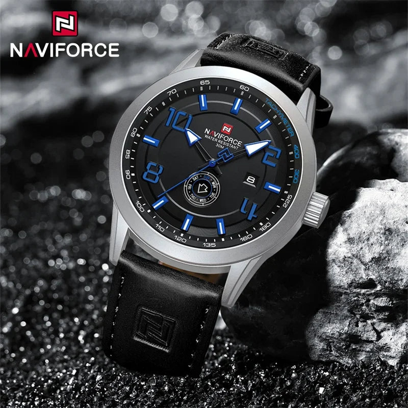 Reloj de pulsera deportivo para hombre marca NAVIFORCE, de lujo, militar, impermeable, de cuarzo, con correa de poliuretano luminosa, 2025