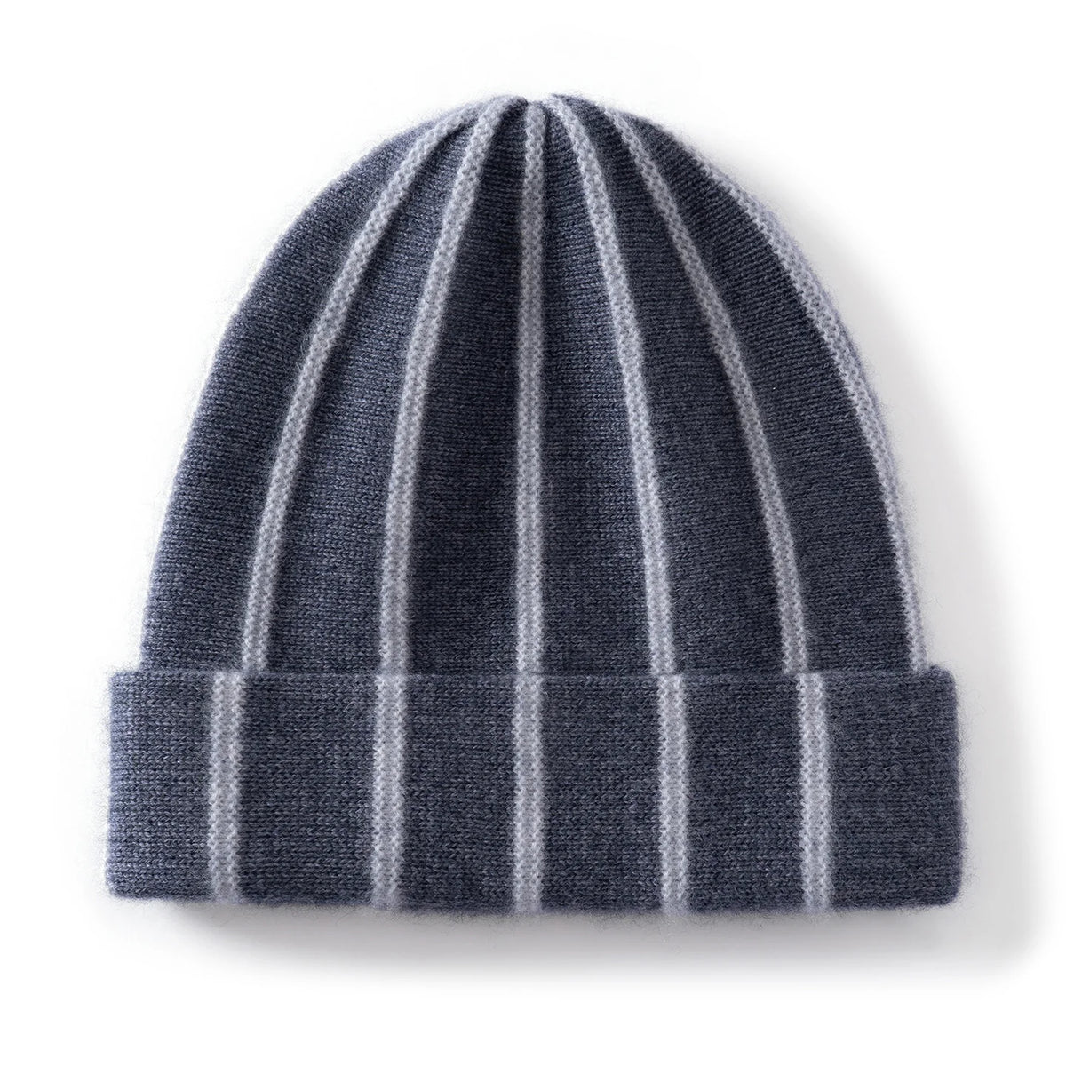 Gorro de cachemira de calidad para mujer/hombre, de doble capa, grueso y cálido para invierno, unisex, para esquiar al aire libre, gorro de punto con diseño patchwork y borde doblado.