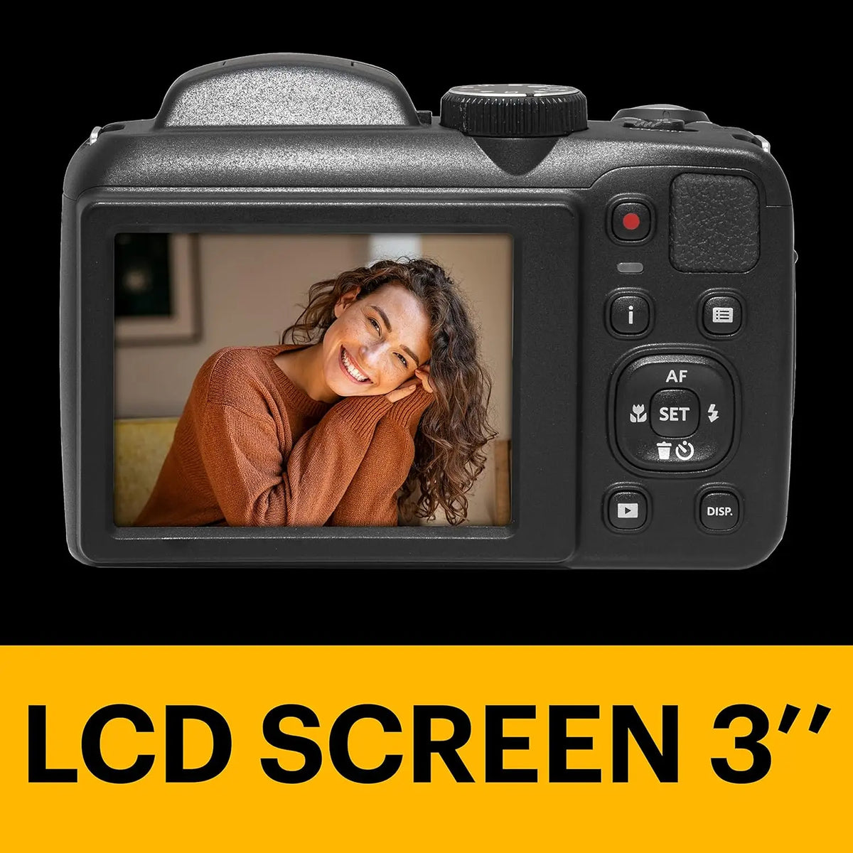 Cámara Digital de 16MP KODAK PIXPRO AZ255 con Pantalla LCD de 3 Pulgadas, Video FHD de 1080P, Cámara Profesional para Vlogs, Zoom Óptico de 25X, Gran Angular de 24mm, OIS