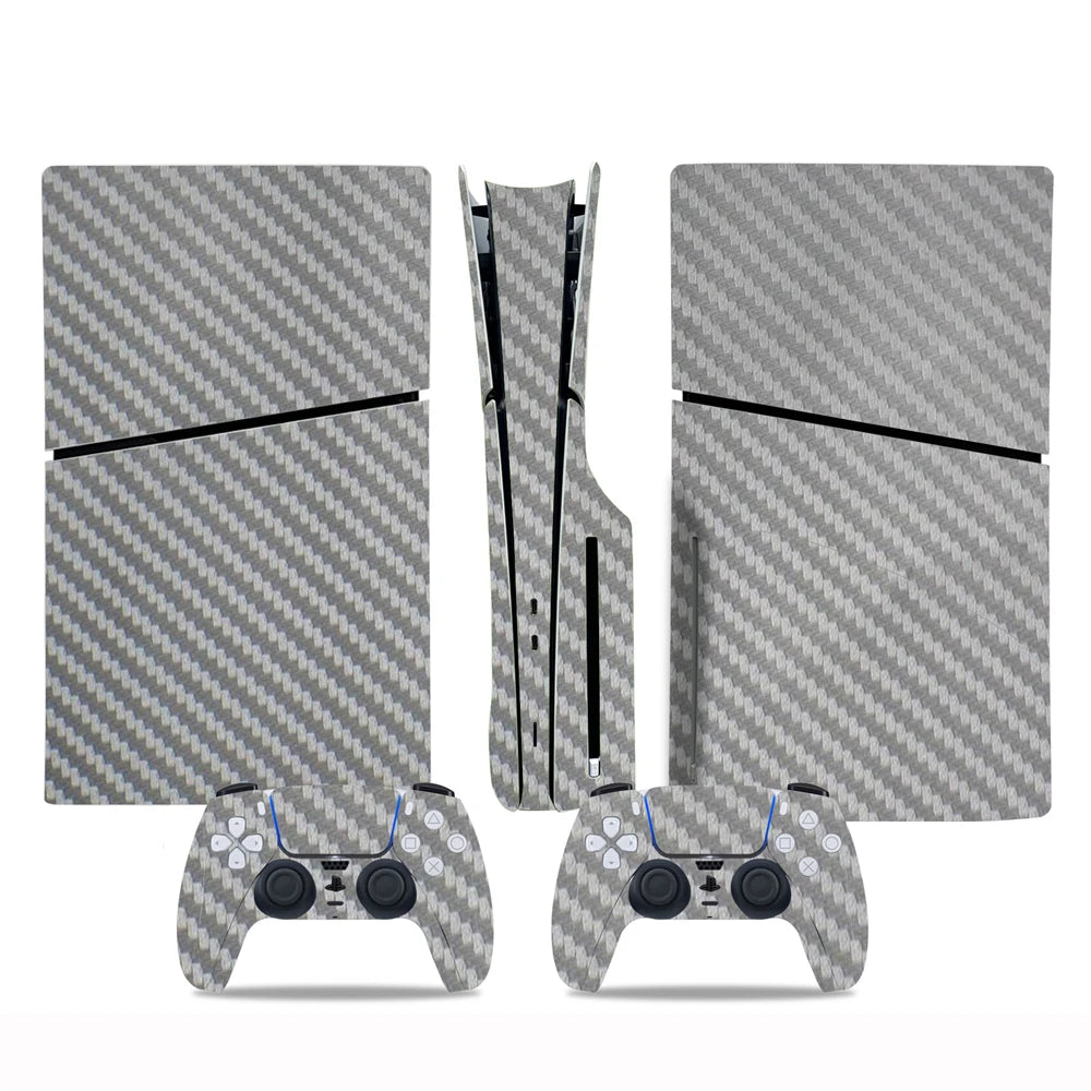 Nueva pegatina de fibra de carbono para consola PS5 Slim edición con disco, adhesivos para la parte central de la consola, accesorios para consola de juegos