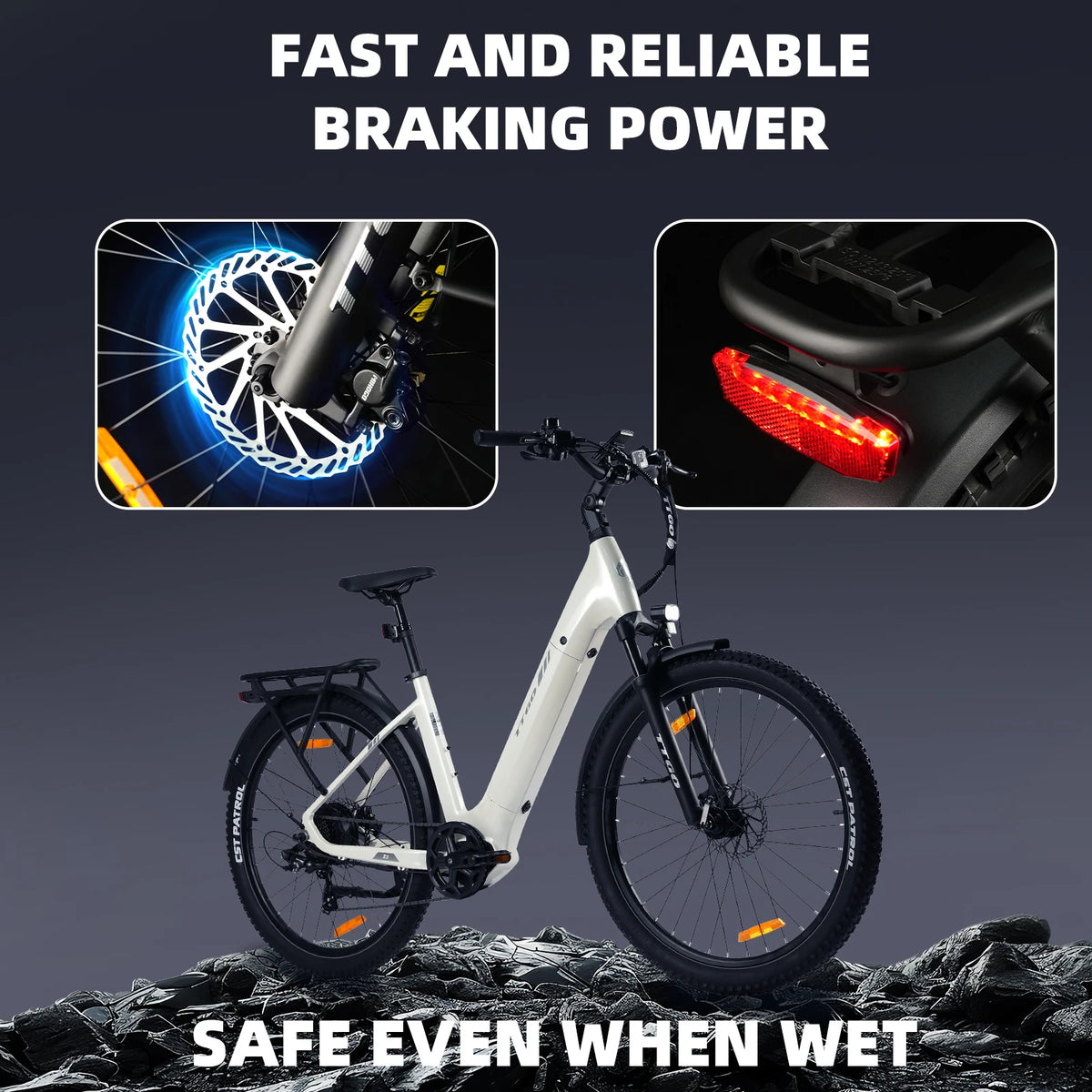 Bicicleta eléctrica TTGO Z3-W Z3 de 27.5 pulgadas para adultos, batería de 48V 15Ah, freno de disco hidráulico, horquilla de suspensión, cuadro de aluminio, bicicleta eléctrica para ir al trabajo y trekking