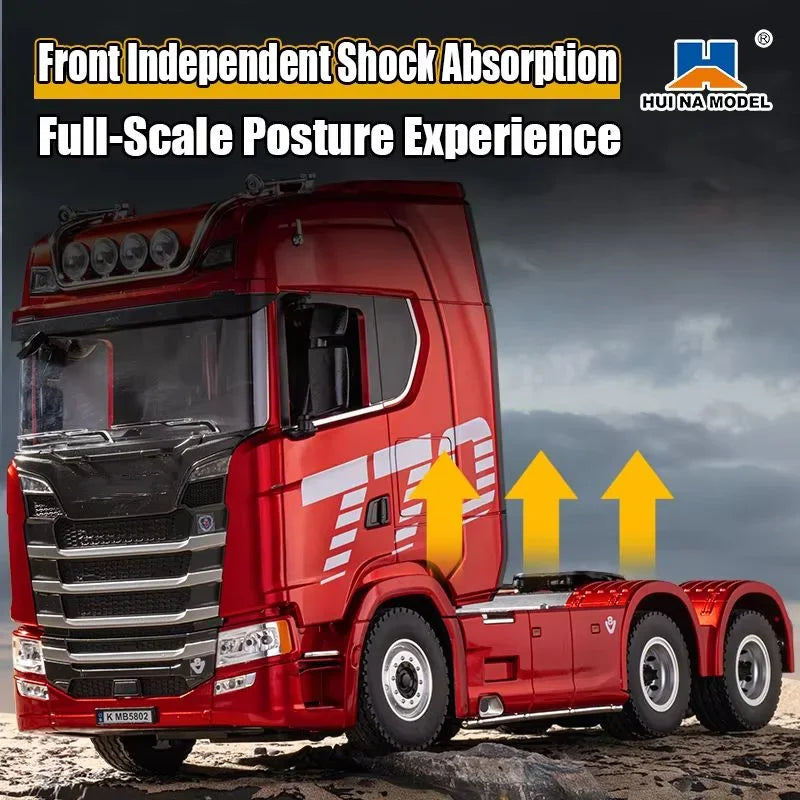 Huina 1501 770S, Camión Tractor a Control Remoto de 19 Canales, Vehículo de Ingeniería a Escala 1/18 con Luces y Sonido, Juguetes, Regalos de Navidad
