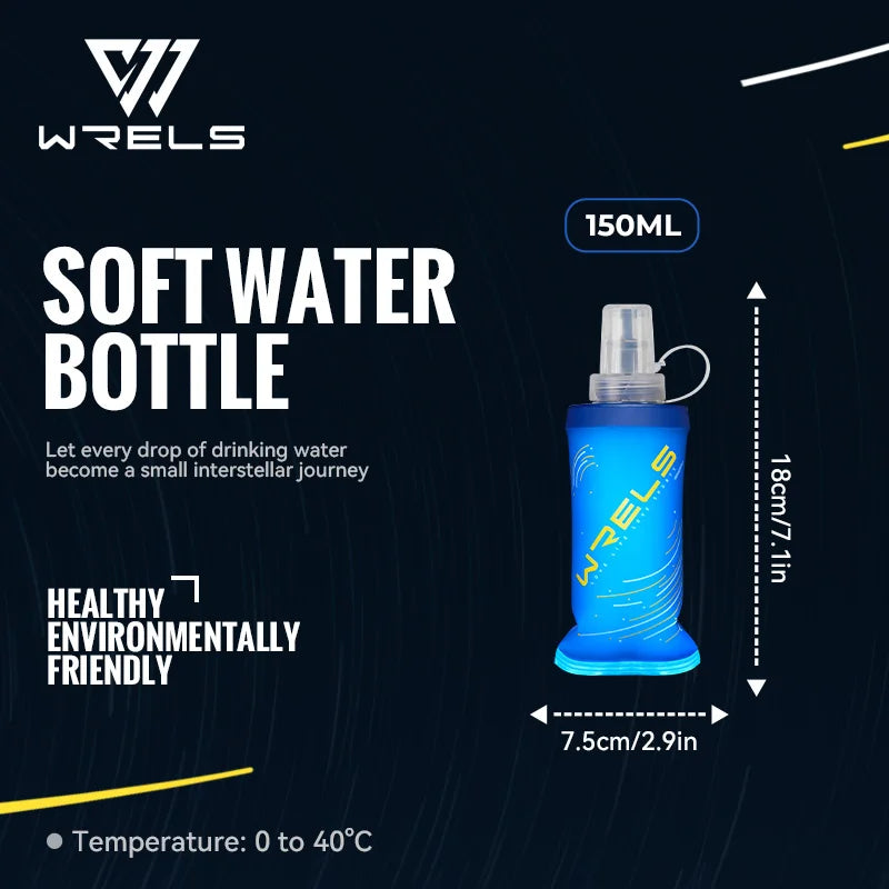 Botellas de Agua Plegables Suaves WRELS, Libres de BPA, Botella de Agua Plegable Ligera para Camping, Senderismo y Viajes, Botella de Agua Suave de TPU