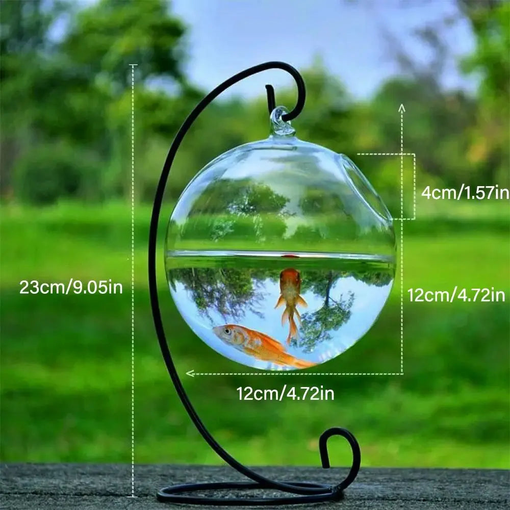 Jarrón hidropónico para colgar en la pared, decoración del hogar, decoración de acuario, pecera de cristal colgante, jarrón, adorno, pecera, pecera