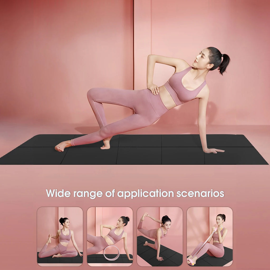 Estera de Yoga plegable negra, estera de ejercicio de viaje plegable EVA ecológica de 3/4/6mm de espesor para entrenamientos de Yoga y Pilates