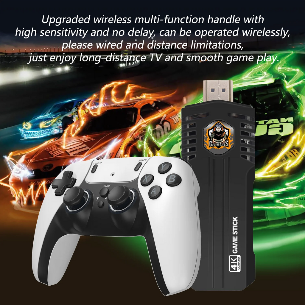 Game Stick Mini X8 Pro: consola de videojuegos retro 4K HD con sistema dual y mando inalámbrico de 2,4 GHz; más de 40 000 juegos para GB, GBC, MD, SFC y CPS