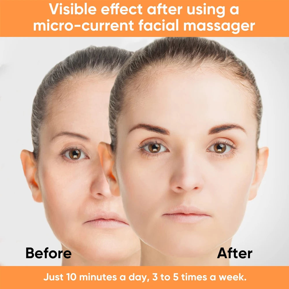 Máquina de estiramiento Facial de microcorriente rodillo facial eléctrico para estiramiento Facial estiramiento de la piel masajeador EMS para ojos y cara masajeadores faciales papada reductor y lifting