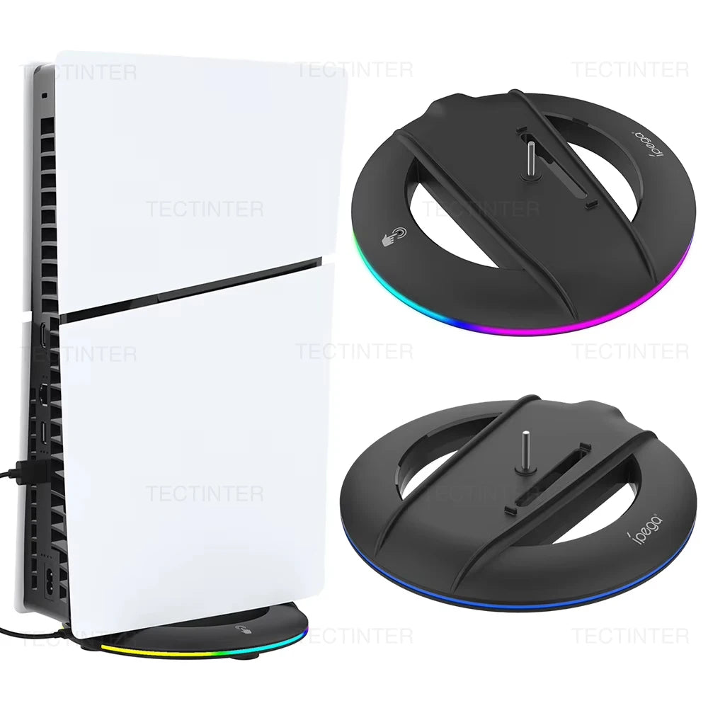 Vertical Cooling Stand for PS5 Slim / PS5 Pro Console Anti-Slip Base Bracket With RGB Light Holder for PS5 Slim Accessories