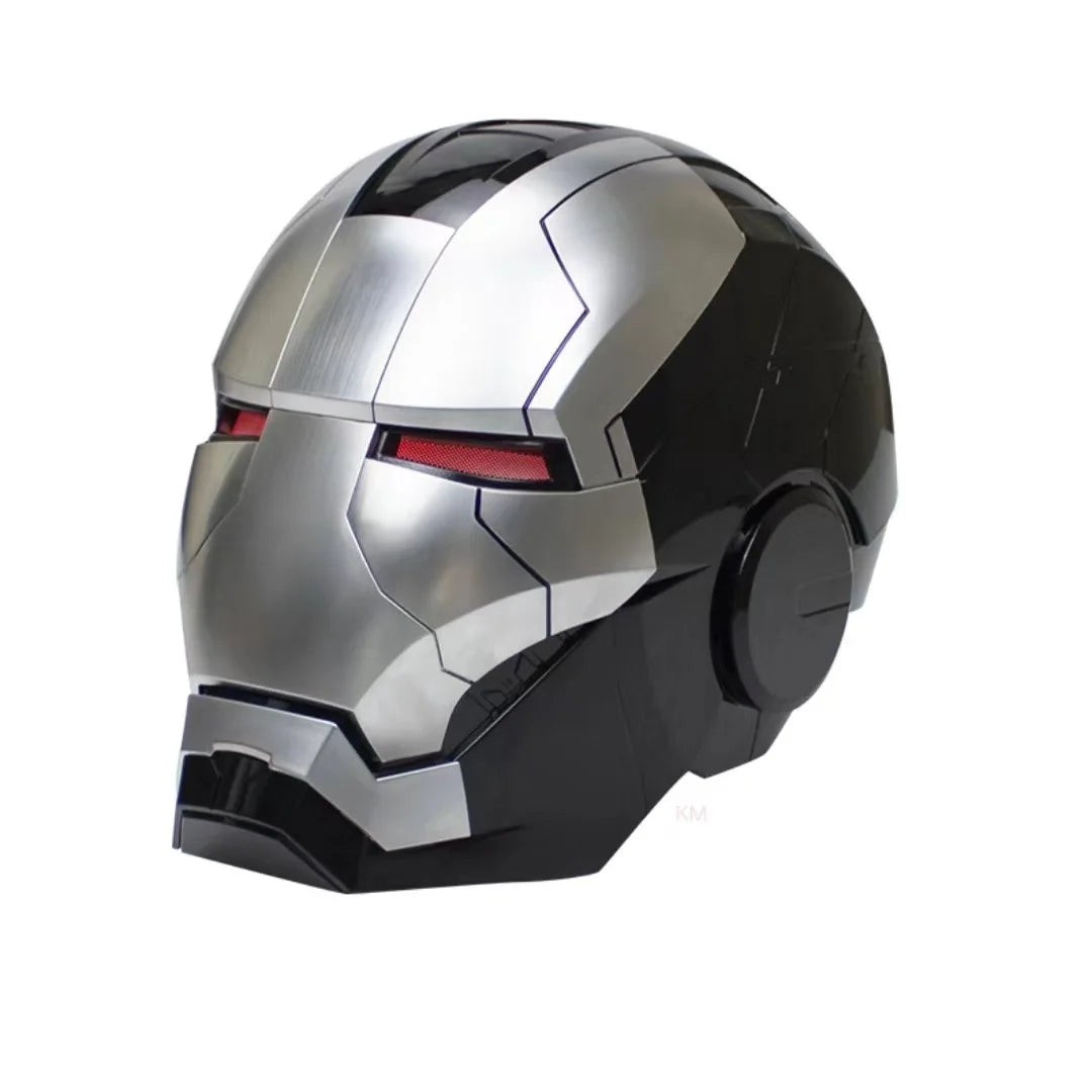 Casco de Iron Man Mk5 Automático 1:1 con Control por Voz, Avengers Mk5 Mk50 Mk17, Cosplay con Luz LED, Cierre Electrónico