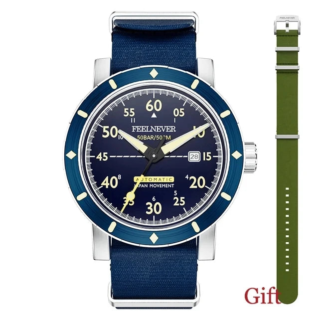 LIGE New Sapphire Design Watch Men FeelNever Brand Luxury 8215 Professional 50Bar Outdoor Sport Men Automatic Mechanical Watches
