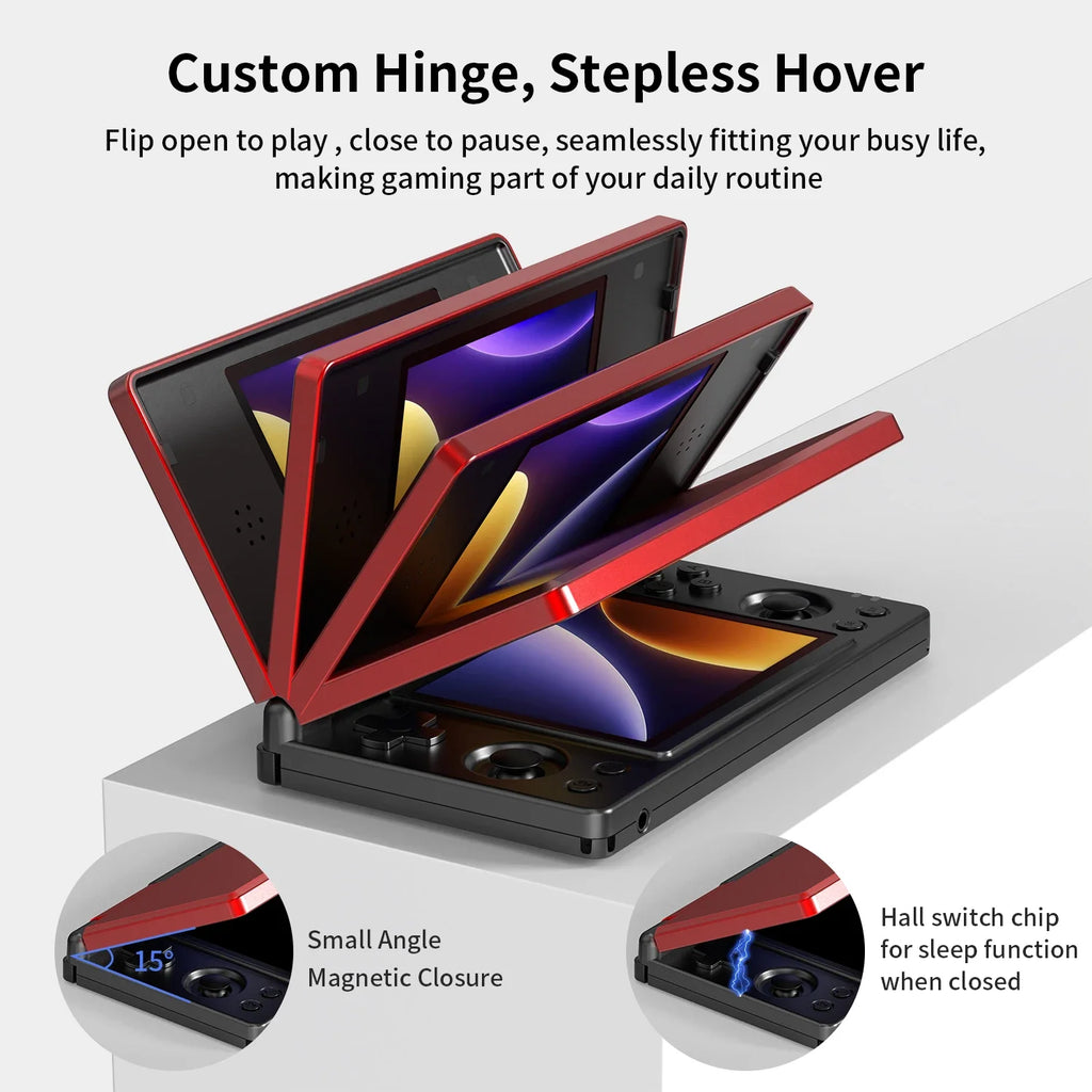 New Anbernic RG DS Handheld Game Console RGDS 4" IPS Dual Multi-touch Screen Android 14 Flip Game Player RGDS For Christmas Gift