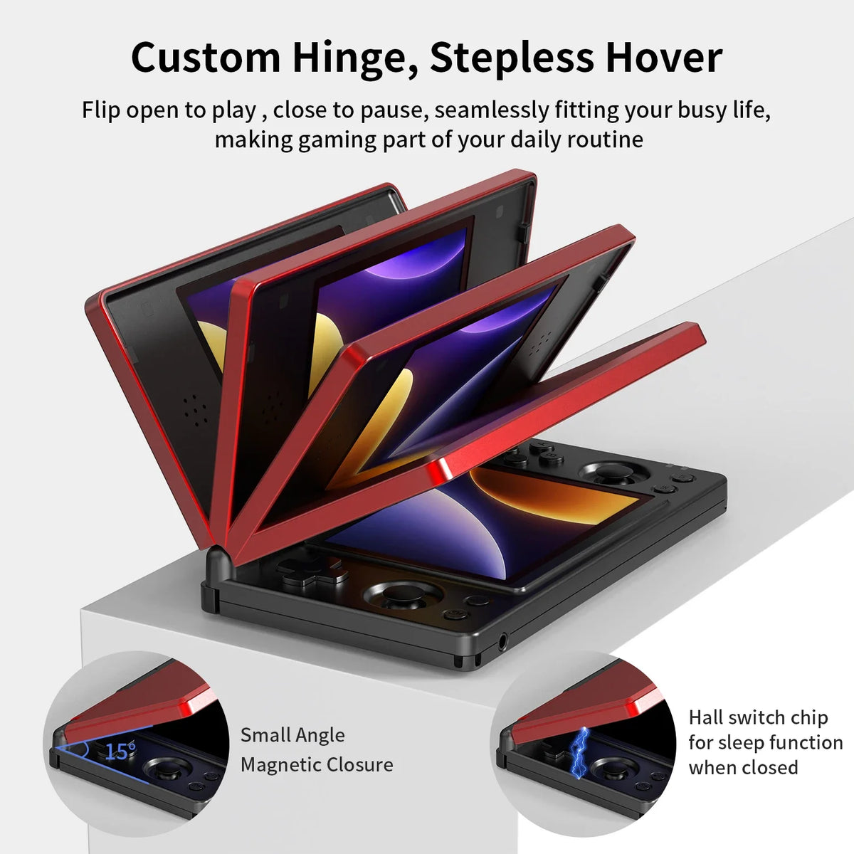New Anbernic RG DS Handheld Game Console RGDS 4" IPS Dual Multi-touch Screen Android 14 Flip Game Player RGDS For Christmas Gift