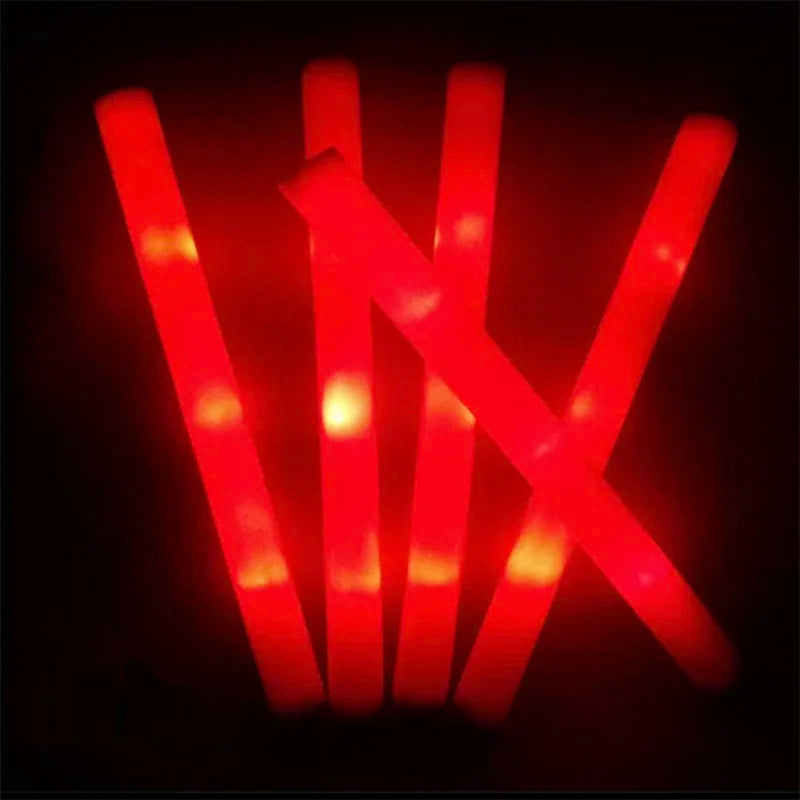 Paquete a granel de 20/30/40/60/80/100/120 unidades de varillas de espuma luminosas LED RGB para fiestas, decoración de bodas con luces de colores en la oscuridad.