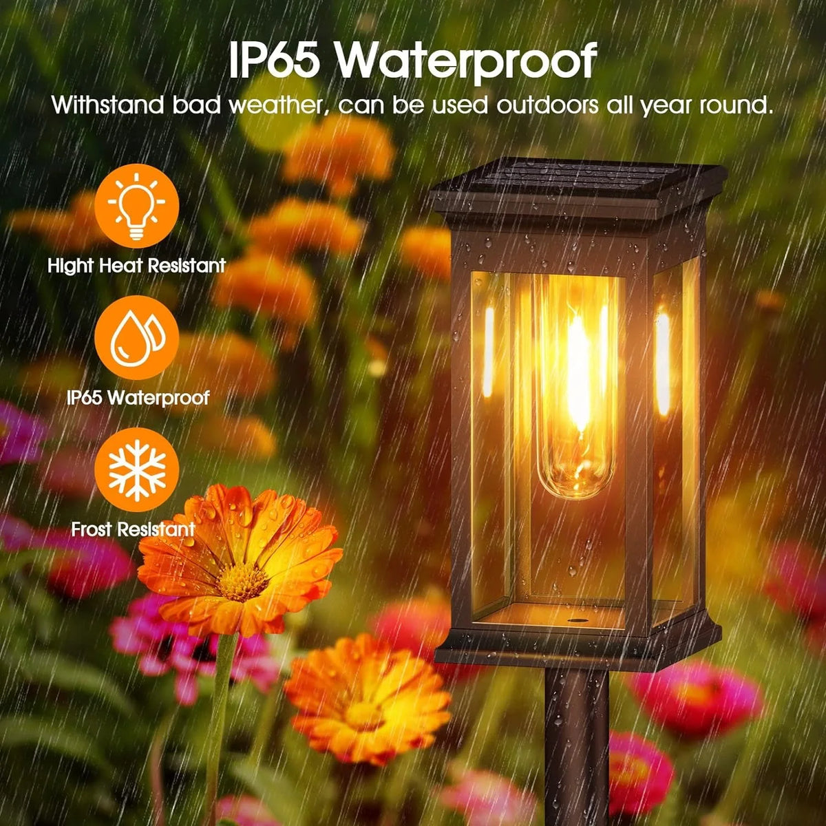 Waterproof Bright Solar Pathway Lights Energy Efficient LED Landscape Lamps for Yard Garden Walkway Driveway Night Illumination