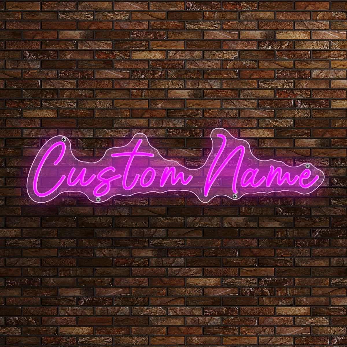Letrero de neón personalizable con «Custom Name» en rosa