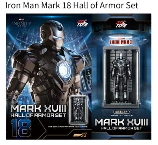 Vitrina con luz LED para hangar de Iron Man de Zd Toys, expositor para figuras de acción de Iron Man, almacenamiento de modelos coleccionables, regalo para aficionados
