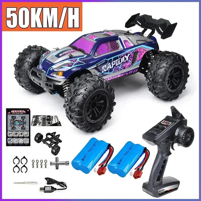 Coche teledirigido SCY16101 16102 de alta velocidad 70 km/h, coche teledirigido con tracción a las cuatro ruedas para niños, motor sin escobillas con LED