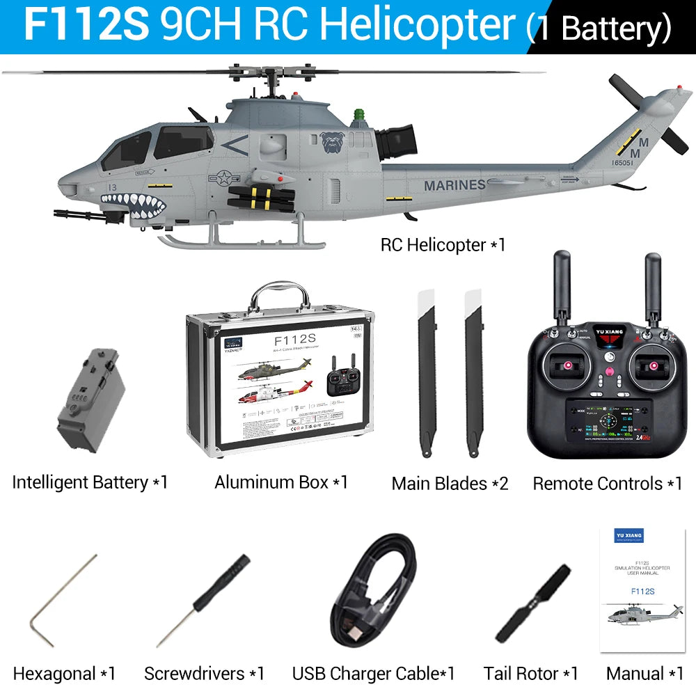 Helicóptero RC YUXIANG F112S 9CH, Avión 1/32 sin Escobillas con GPS, Radar Láser y Flujo Óptico