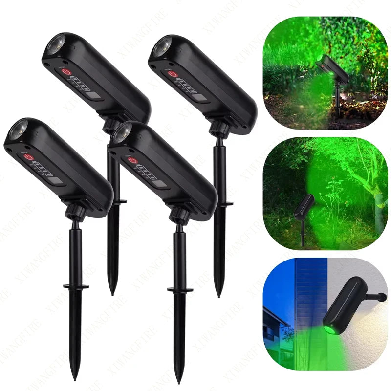 Luz solar LED para exteriores, aplique solar de pared, luz de jardín verde con clasificación IP65, focos solares, luces ascendentes solares para árboles, senderos y patios