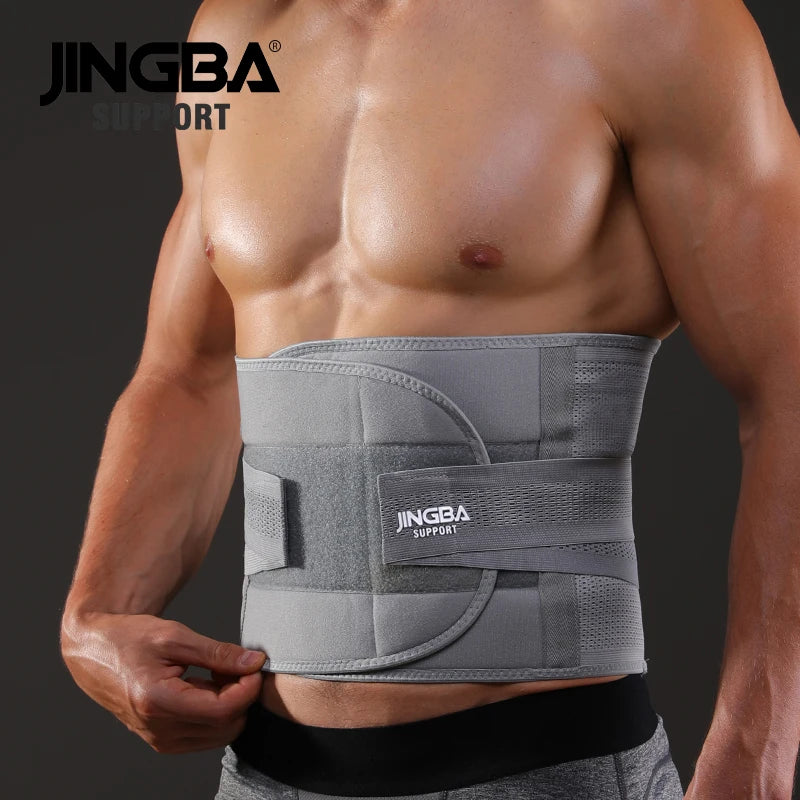 JINGBA SUPPORT Cinturones de soporte lumbar y de espalda para fitness, cinturón de sudoración, entrenador, reductor, musculación abdominal, protector de articulaciones lumbares para deportes