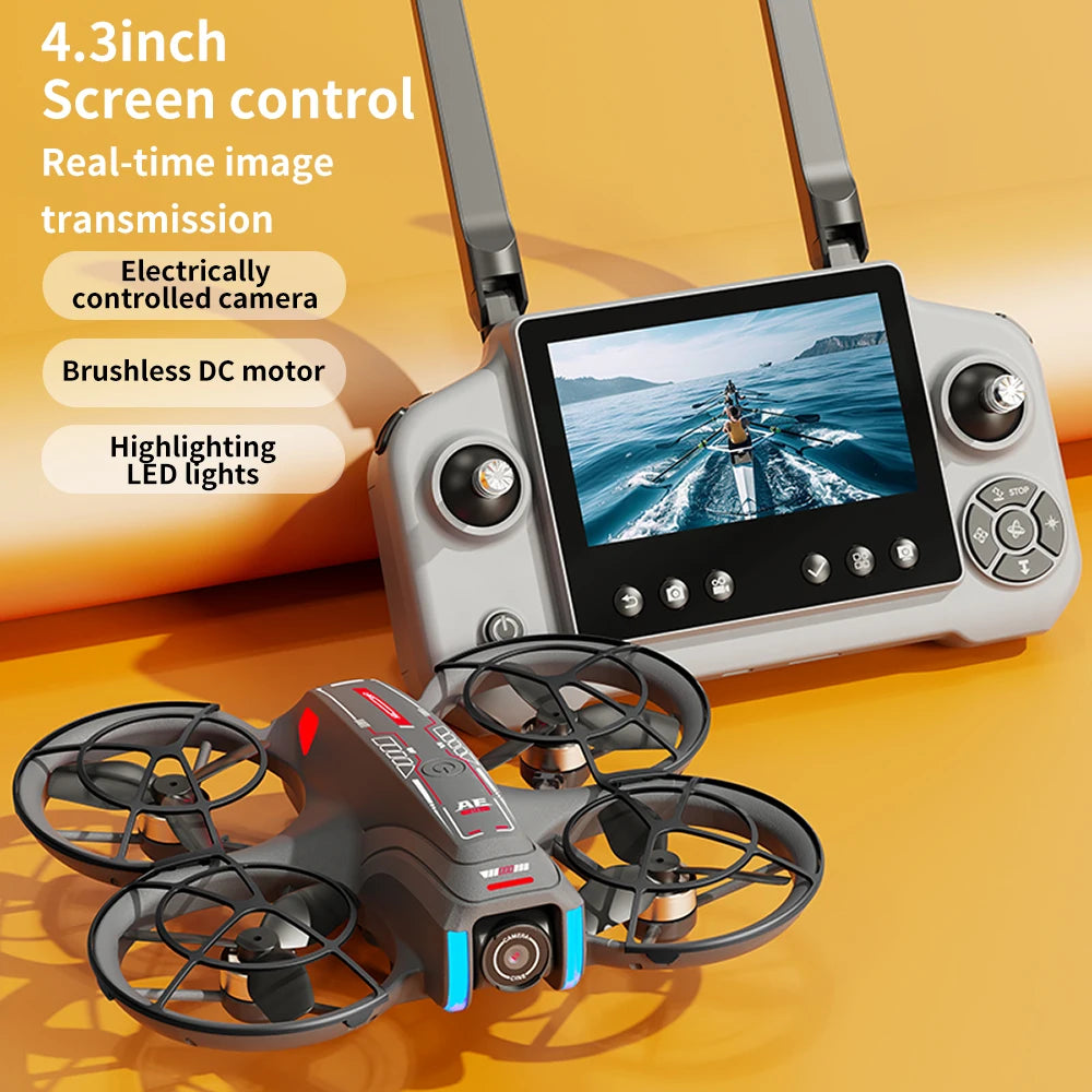 Mini Drone 8K HD-VR Cámara dual 180° ESC Flujo óptico Evitación de obstáculos Motor Drone UAV Control remoto Quadcopter Juguete universal