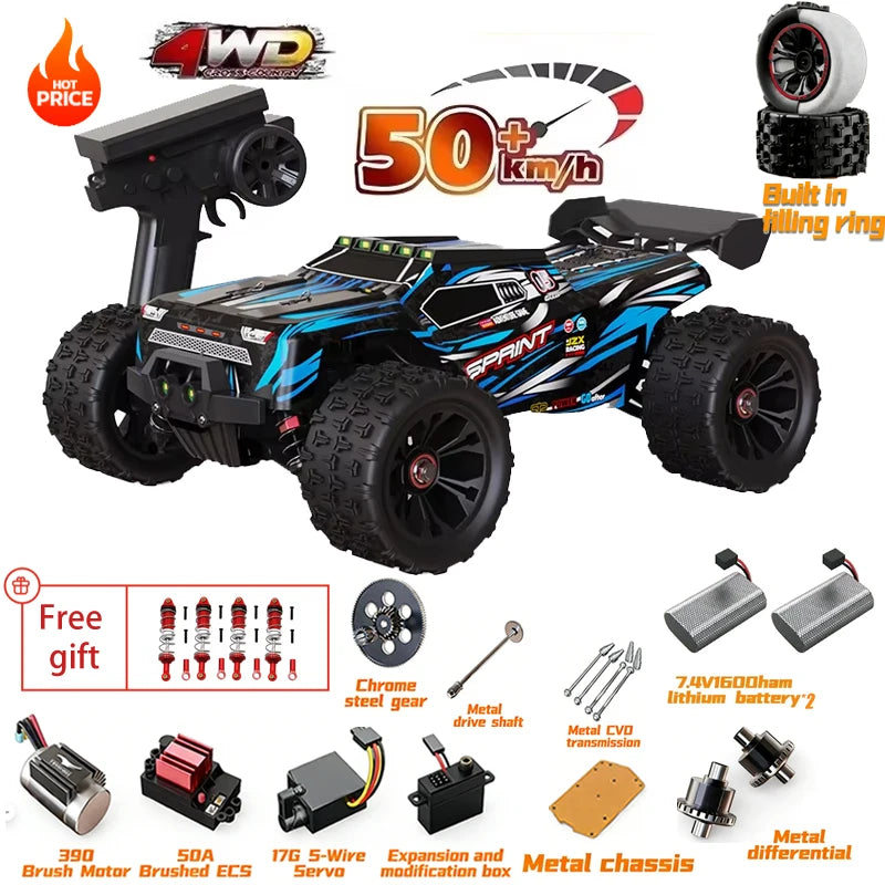 SG116MAX SCY9522 1:16 Auto de Carreras de Alta Velocidad con Derrape a 80KM/H, Motor sin Escobillas, 4WD, 9522PRO 50KM/H, Auto RC Todoterreno, Juguetes para Niños, Regalo
