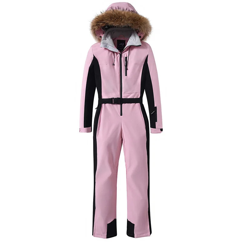Traje de esquí de una pieza cálido y a la moda para mujer, mono de esquí cortavientos de invierno, traje de snowboard, disfraces de nieve para mujer, para actividades al aire libre