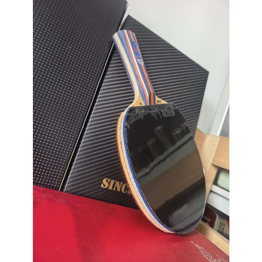 LOKI Kylin K1 Juego Completo de Raqueta de Tenis de Mesa, Madera de 5 Capas con 2 de Fibra de Carbono, Equipo Profesional de Entrenamiento de Ping Pong