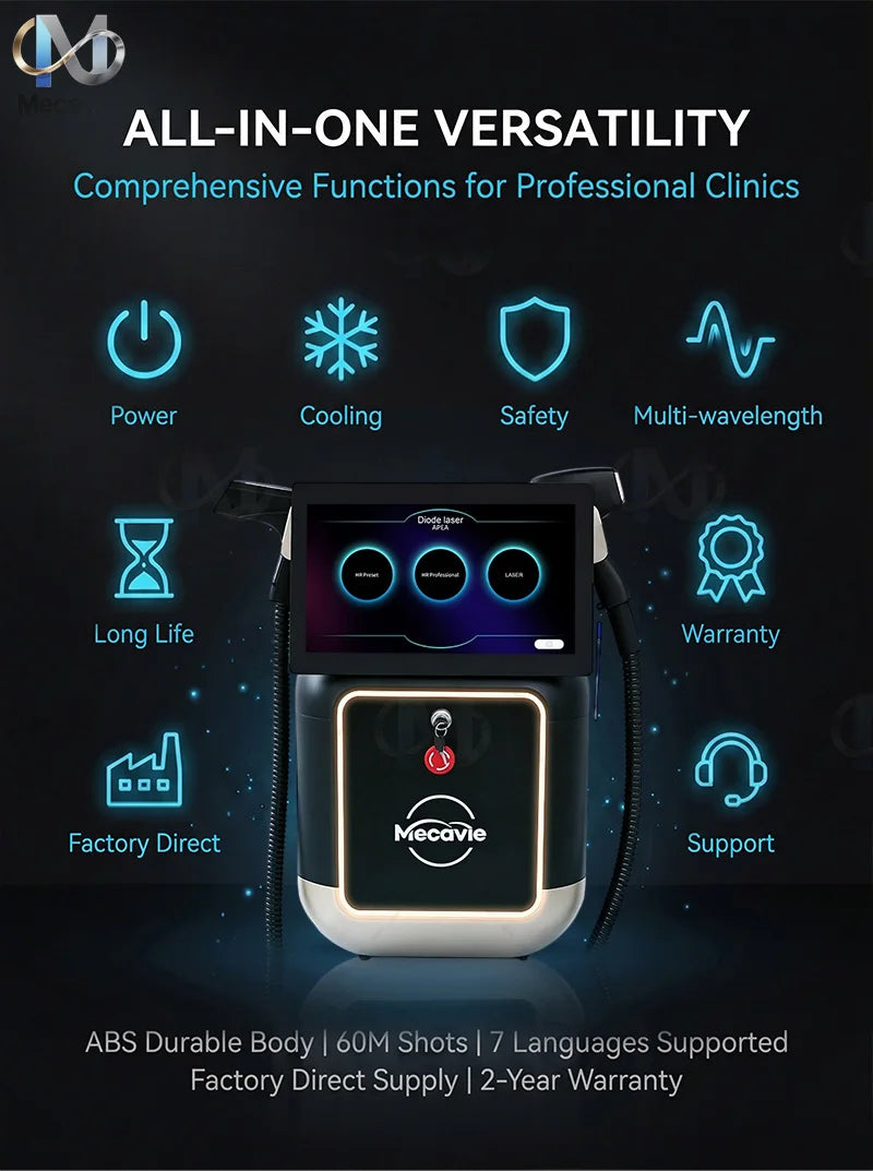 Máquina de Depilación Láser de Diodo con Tecnología FAC de 5000W, Máquina de Eliminación de Tatuajes con Láser de Picosegundos, Disponible para Todo Tipo de Piel, Equipo de Belleza