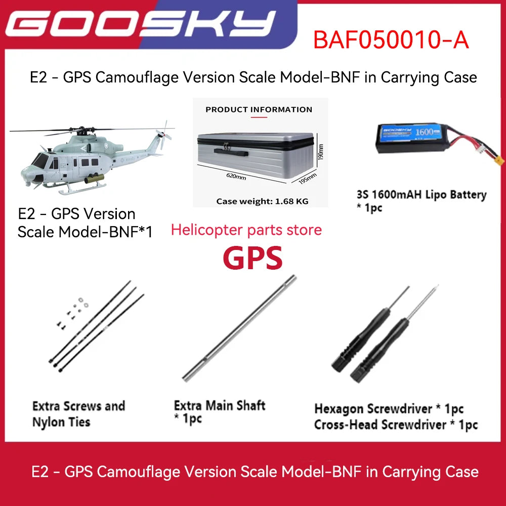 Helicóptero RC GOOSKY E2 GPS Edición Militar, Modelo a Escala, Apariencia Realista, Posicionamiento GPS, Perfecto para Entusiastas del Vuelo RC