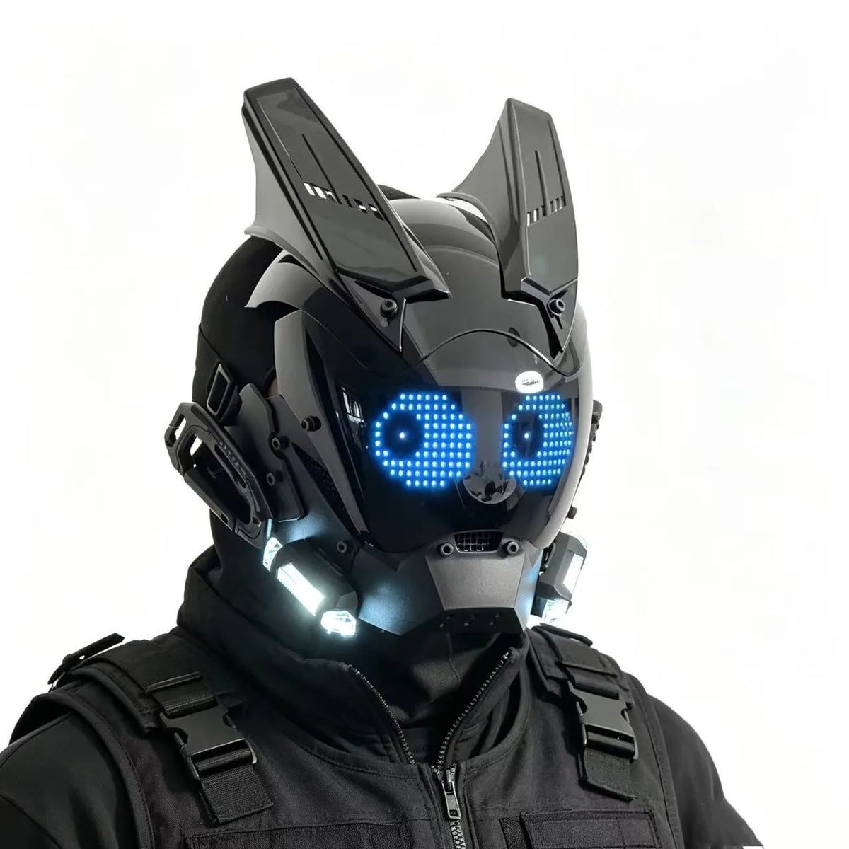 Máscara de Casco LED Cyberpunk con Pantalla Integrada - Control por APP, Tecnología de Cara Completa para Halloween, Cosplay, Fiesta, Festival de Música
