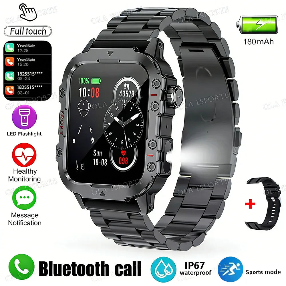 Reloj inteligente militar 2026 para hombre, 3ATM, deportes al aire libre, rastreador de actividad física, monitoreo de salud de presión arterial, llamada BT, reloj inteligente GPS Ht30