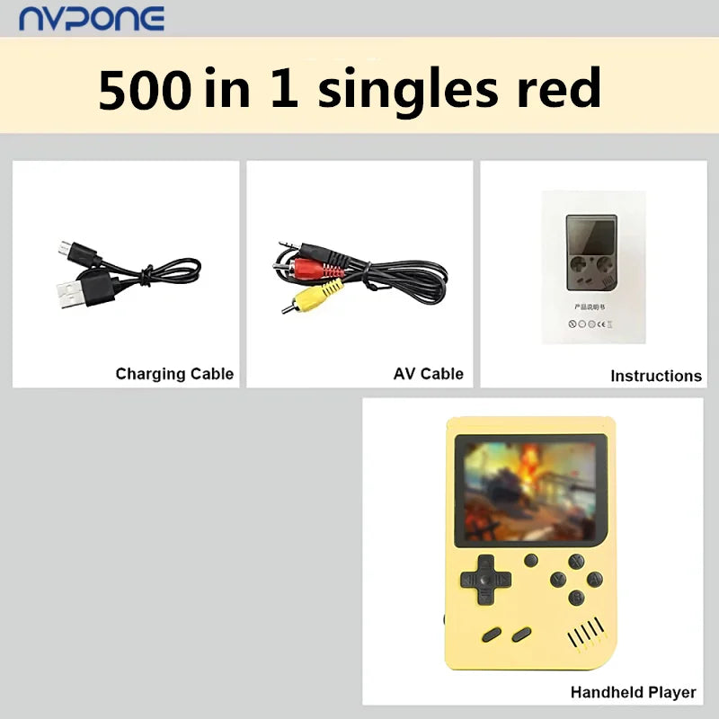Consola de juegos retro arcade de 5 pulgadas con más de 500 juegos integrados, emulador de Game Boy, consola de videojuegos portátil para TV