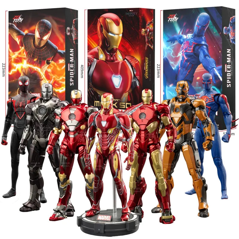 ZD Toys Marvel Avengers Iron Man Figura de acción MK3 MK6 MK50 Spider-Man: No Way Home Scarlet Spider Figura de acción coleccionable Regalo