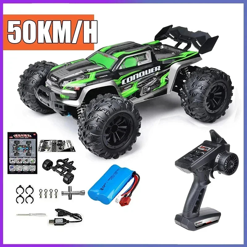 Coche teledirigido SCY16101 16102 de alta velocidad 70 km/h, coche teledirigido con tracción a las cuatro ruedas para niños, motor sin escobillas con LED