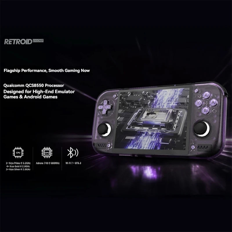Consola de videojuegos portátil retro Retroid Pocket Nova, 4,5 pulgadas, AMOLED de 120 Hz, Snapdragon 8 Gen2, emulador de PS2, reproductor de juegos Android
