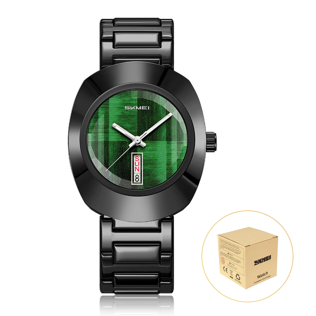 Reloj de cuarzo de moda SKMEI 9410 para hombre, resistente al agua 30M, reloj de pulsera masculino, reloj de negocios sencillo, esfera colorida, visualización de semana y fecha