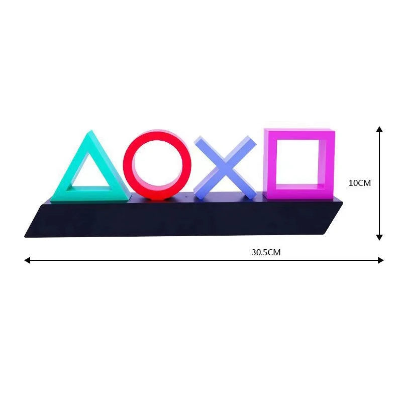 Lámpara con icono de juego para PS4/PS5, luz decorativa con control de sonido, lámpara de mesa colorida, luz nocturna pequeña de ambiente, 2 tipos