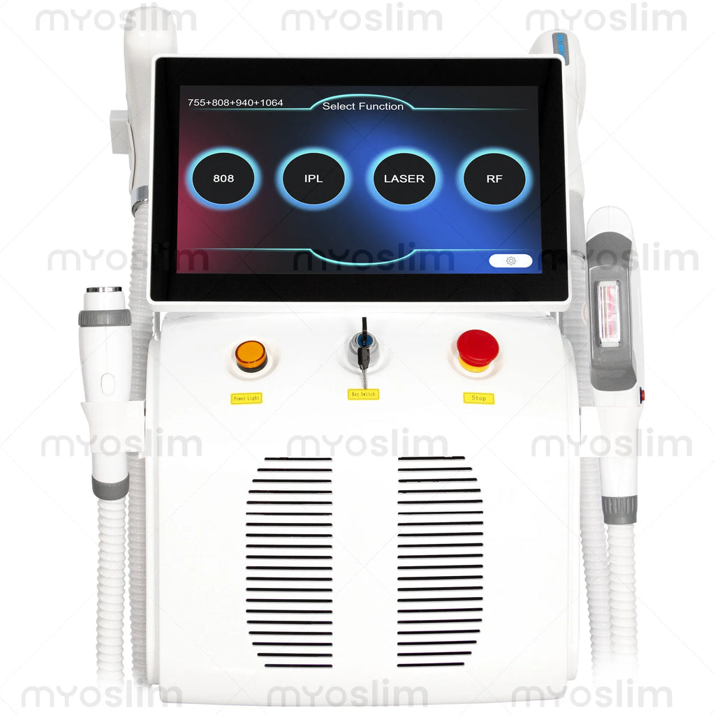 Máquina de Depilación Láser de Diodo RF 4 en 1 Soprano Titanium Ice Platinum 755 808 810 830 940 1064nm ND:YAG, Máquina de Depilación Indolora