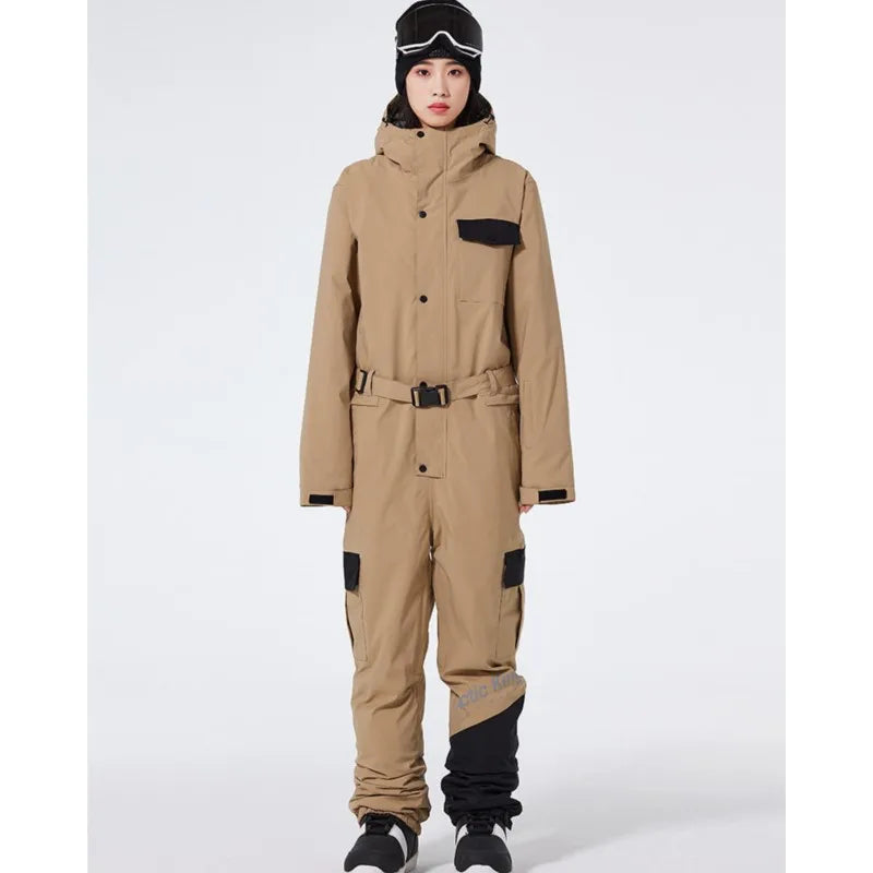 Mono de Esquí Profesional Impermeable para Hombre y Mujer, Mono de Esquí de una Pieza con Pegamento, комбинезон горнолыжный мужской