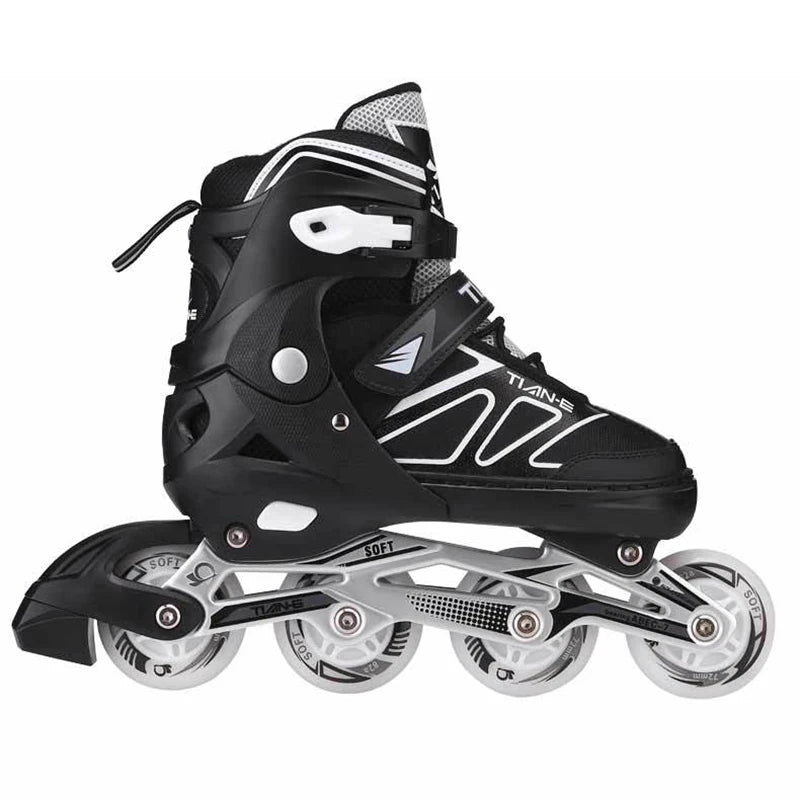 Flash-zapatos de patinaje en línea para adultos, patines profesionales de 4 ruedas, zapatillas de deporte de tamaño ajustable, práctica de patinaje al aire libre para niños