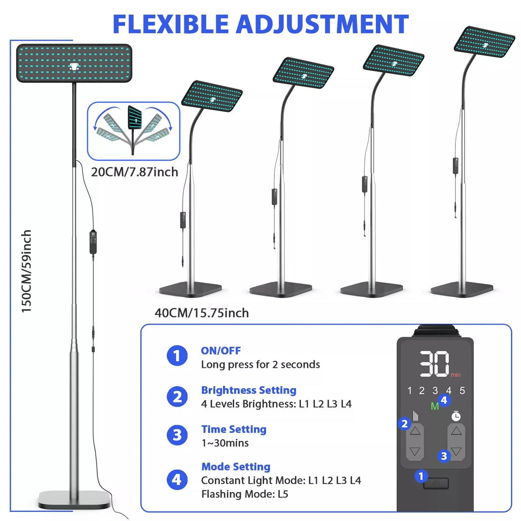 Lámpara de Bronceado con Luz Azul de 225 LED, 48 Piezas, Longitud de Onda 460+490nm, Bronceador Facial, Lámpara de Solárium para Bronceado Corporal