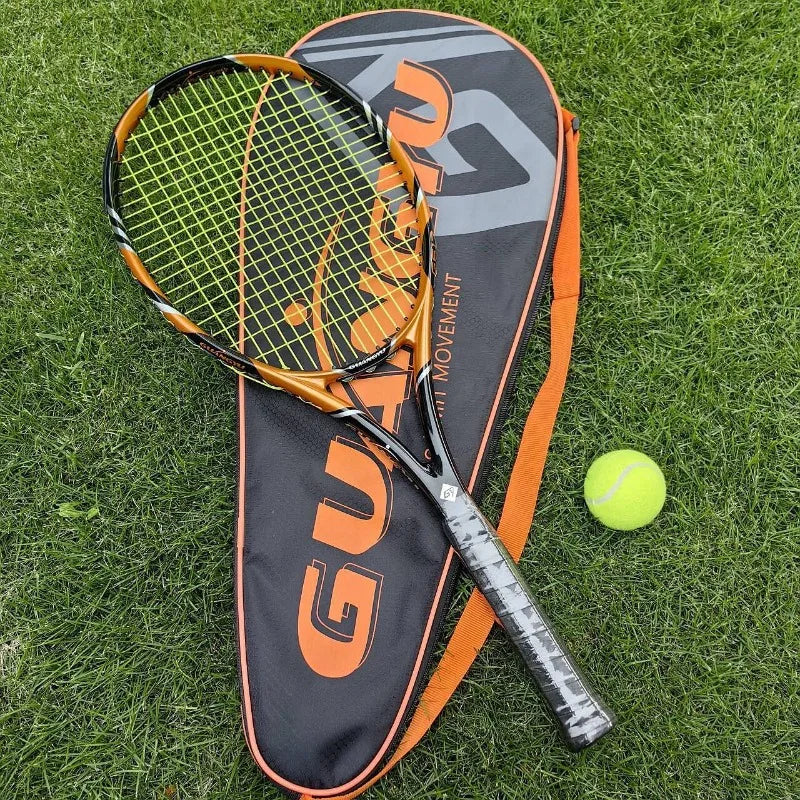 Raqueta de tenis profesional, fabricada íntegramente en fibra de carbono, para adultos, ligera, ideal para competiciones, portátil y resistente, equipo deportivo.