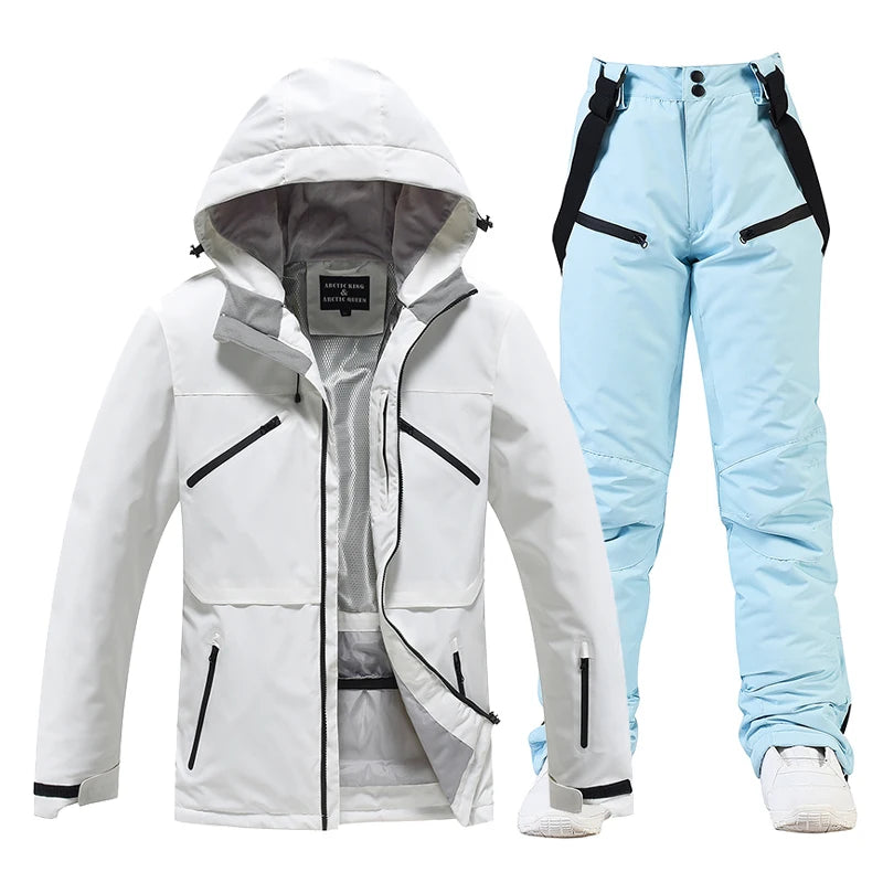 Conjunto de traje de esquí impermeable para hombre y mujer, traje de nieve, conjunto de chaqueta y pantalón de esquí, ropa de exterior, snowboard, en general