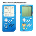Consola de juegos portátil retro, juguete de rompecabezas electrónico clásico, pantalla grande, color azul, juguetes para niños