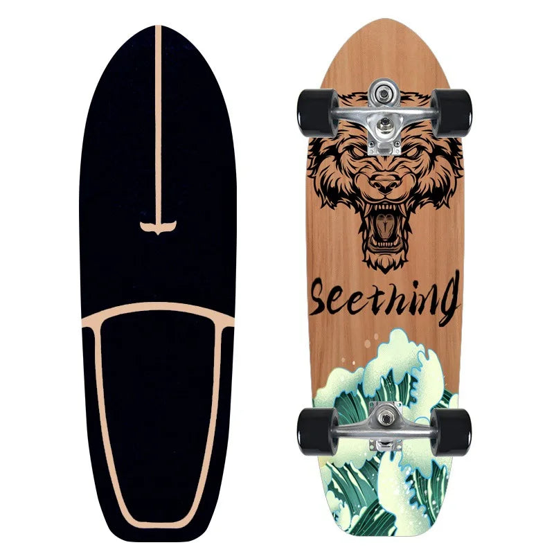 Monopatín de surf individual CX7 de arce para carving, cruiser, longboard, para pumping, deportivo y genial
